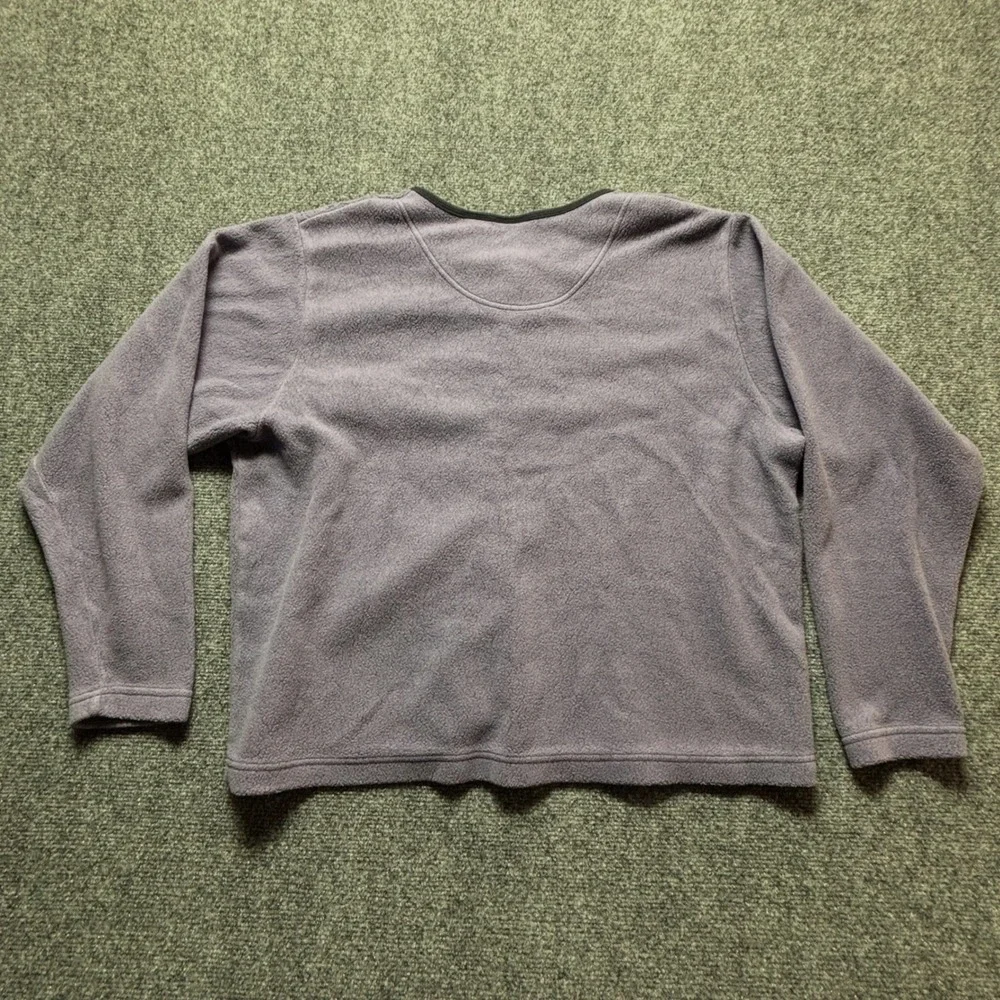 Vintage LL Bean Women Large Fleece Cardigan Lavender Purple Button Front